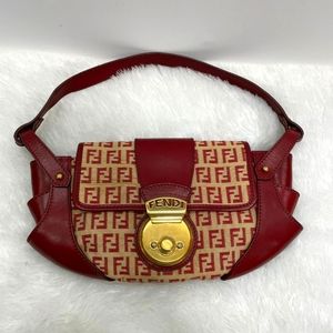 Authentic Fendi zucchino red shoulder bag.